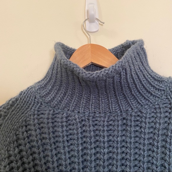 H&M Knit Sweater Teal Blue Turtleneck - Picture 9 of 14